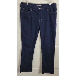 Levis Womens Classic Straight‎ Dark Cobalt Wash Mid Rise Jeans Sz 18